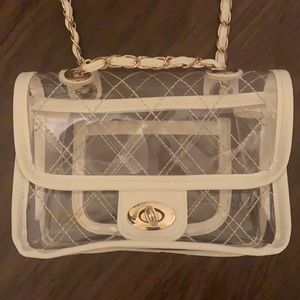 Clear and White Crossbody bag